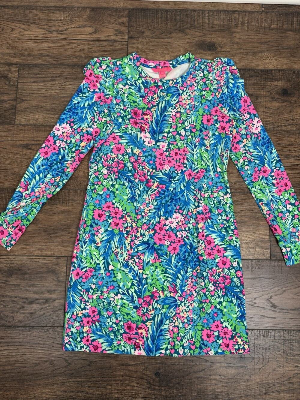 Lilly Pulitzer NWOT Jansen Dress Tiny Garden Long Sleeve Cotton Dress Sz S